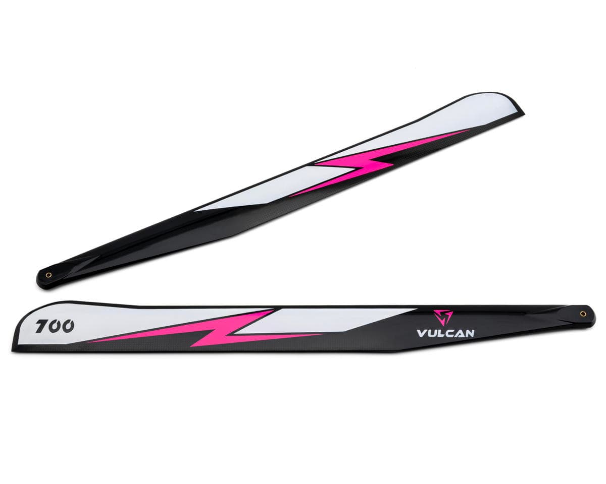 Vulcan Rotors EVO 700mm Carbon Fiber Main Blade Combo Set (Pink) w/105mm Tail Blades