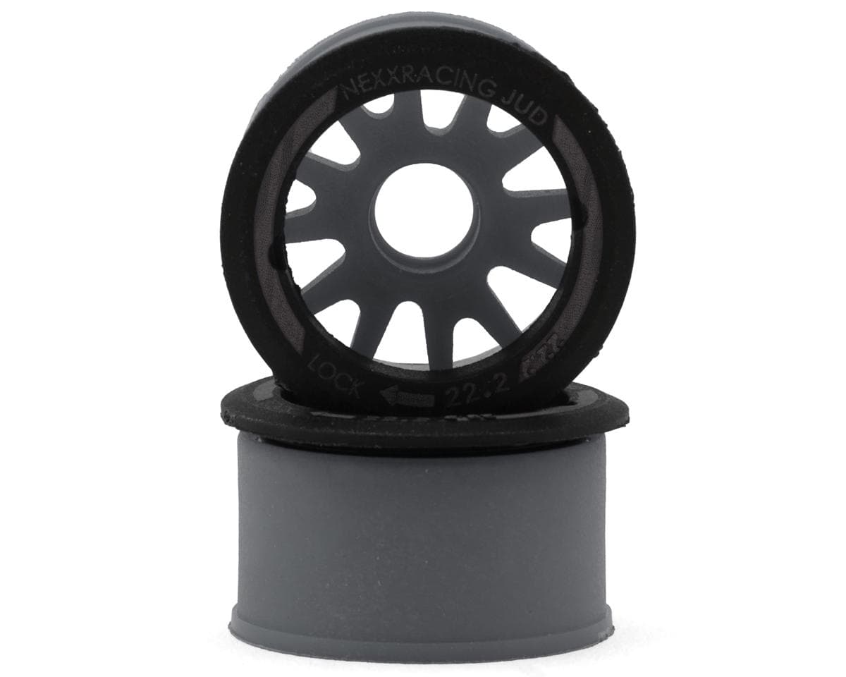 NEXX Racing Mini-Z AWD "JUD" EVO Rear Threaded Side-Wall Carbon Fiber Rims (-1mm Offset) (Grey) (2)