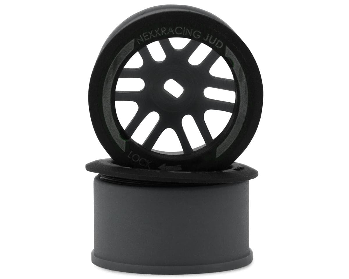 NEXX Racing Mini-Z AWD "JUD" EVO Rear Threaded Side-Wall Carbon Fiber Rims (3mm Offset) (Grey) (2)