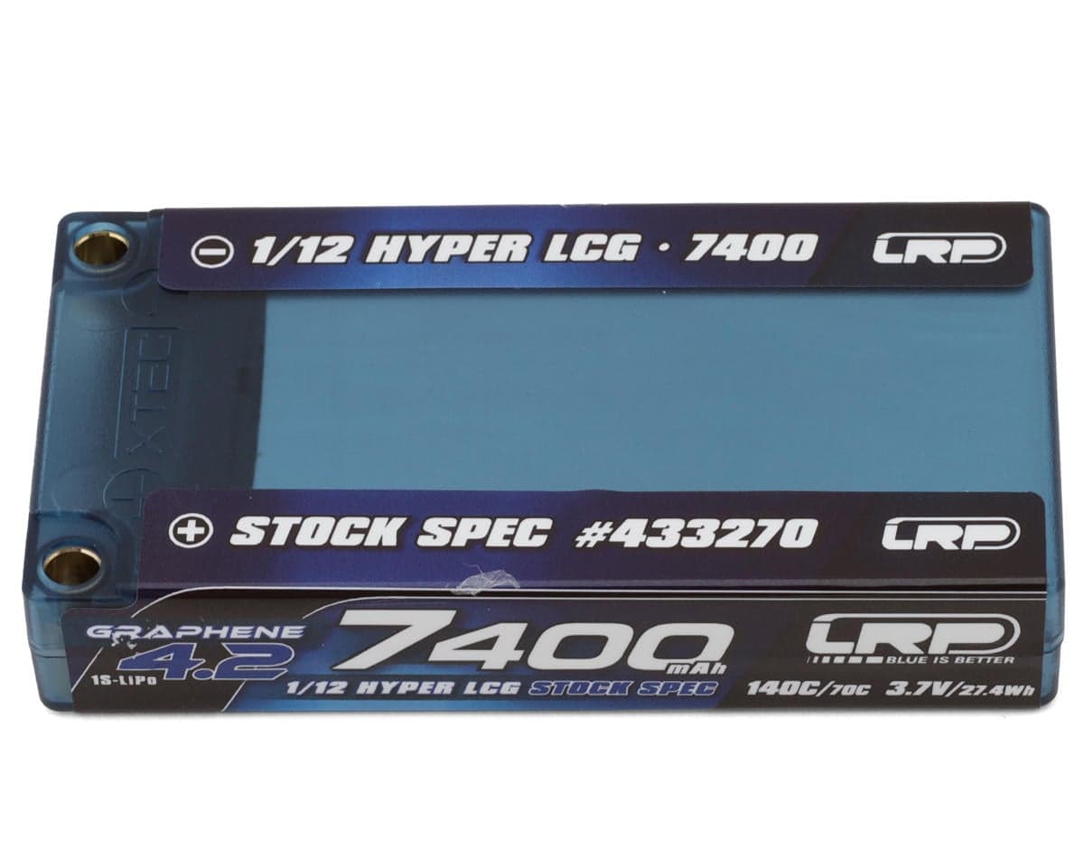 LRP 1/12 Hyper LCG 1S Stock Spec Graphene-4.2 Shorty LiPo Battery 140C (3.7V/7400mAh) (BRCA/EFRA Approved) w/5mm Bullets