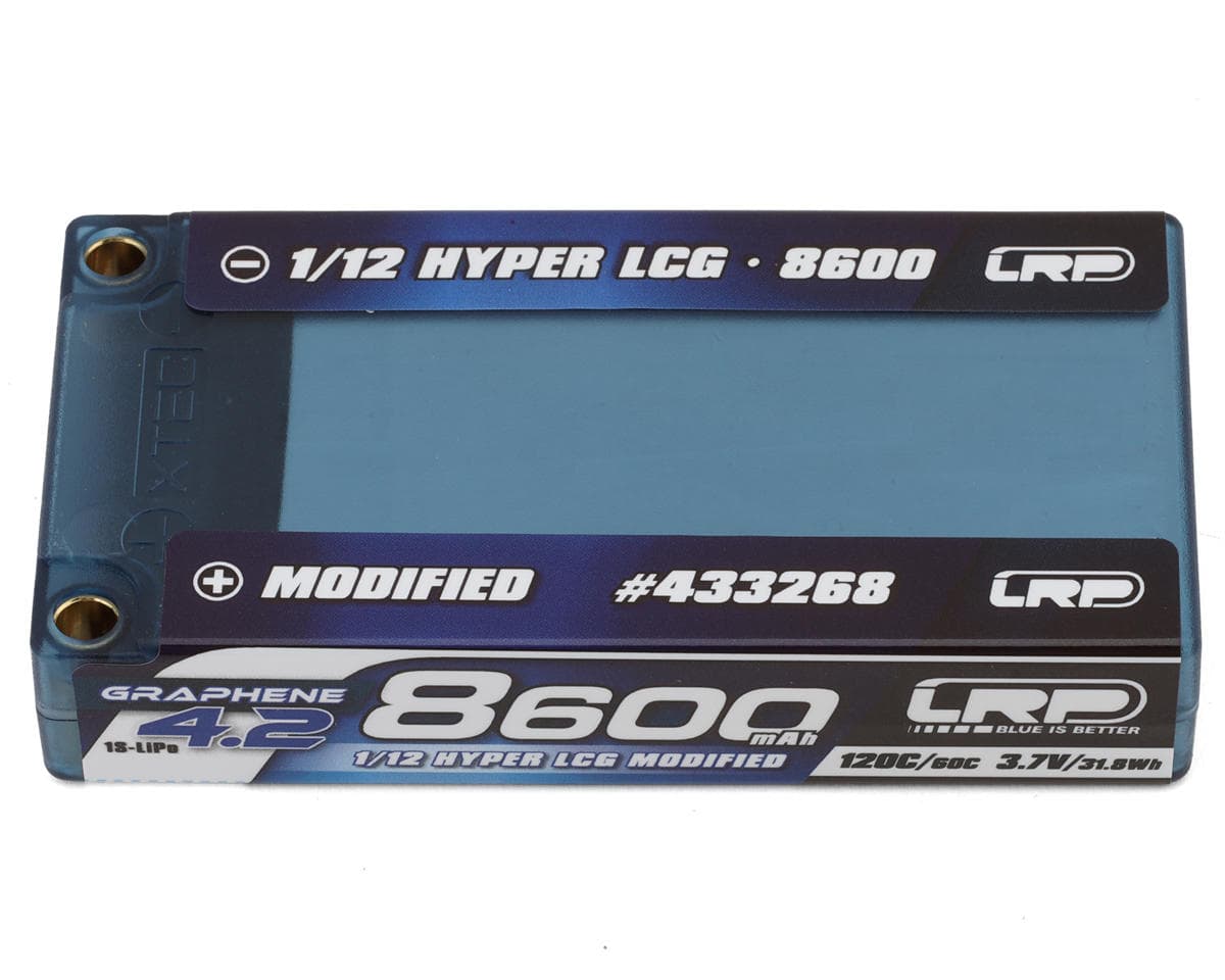 LRP 1/12 Hyper LCG 1S Modified Graphene-4.2 Shorty LiPo Battery 120C (3.7V/8600mAh) (BRCA/EFRA Approved) w/5mm Bullets