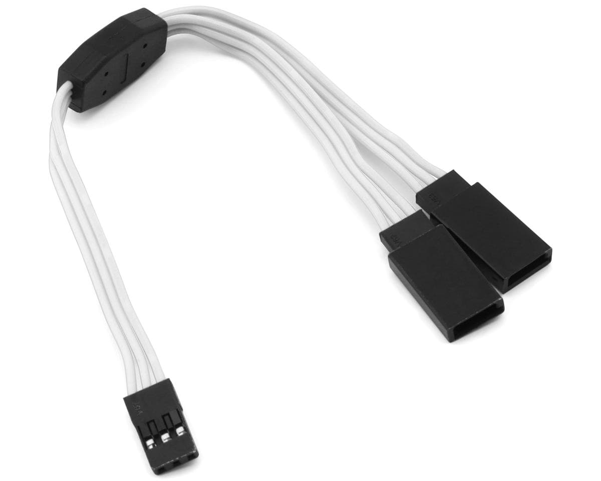 Yeah Racing 60-Core Y-Harness High Current Servo Extension Lead (White) (JR/Futaba Plug) (150mm)