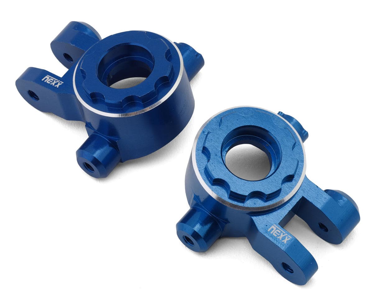 NEXX Racing Aluminum Steering Knuckles for Traxxas® 4x4 Jato® (Blue) (2)