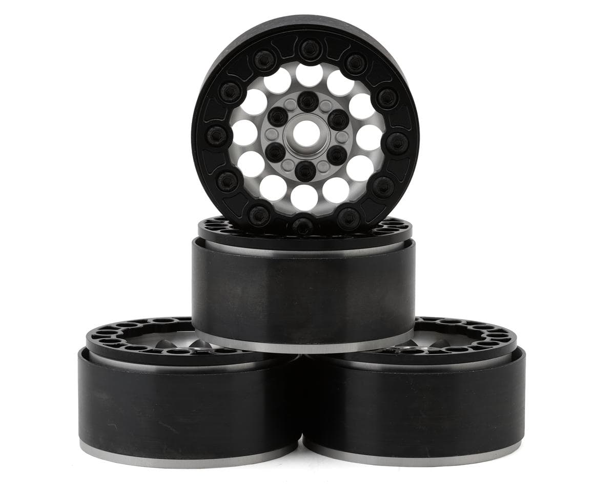 JConcepts Quick Draw 2.0" Bead-Loc Crawler Wheels (4) (Silver/Black)