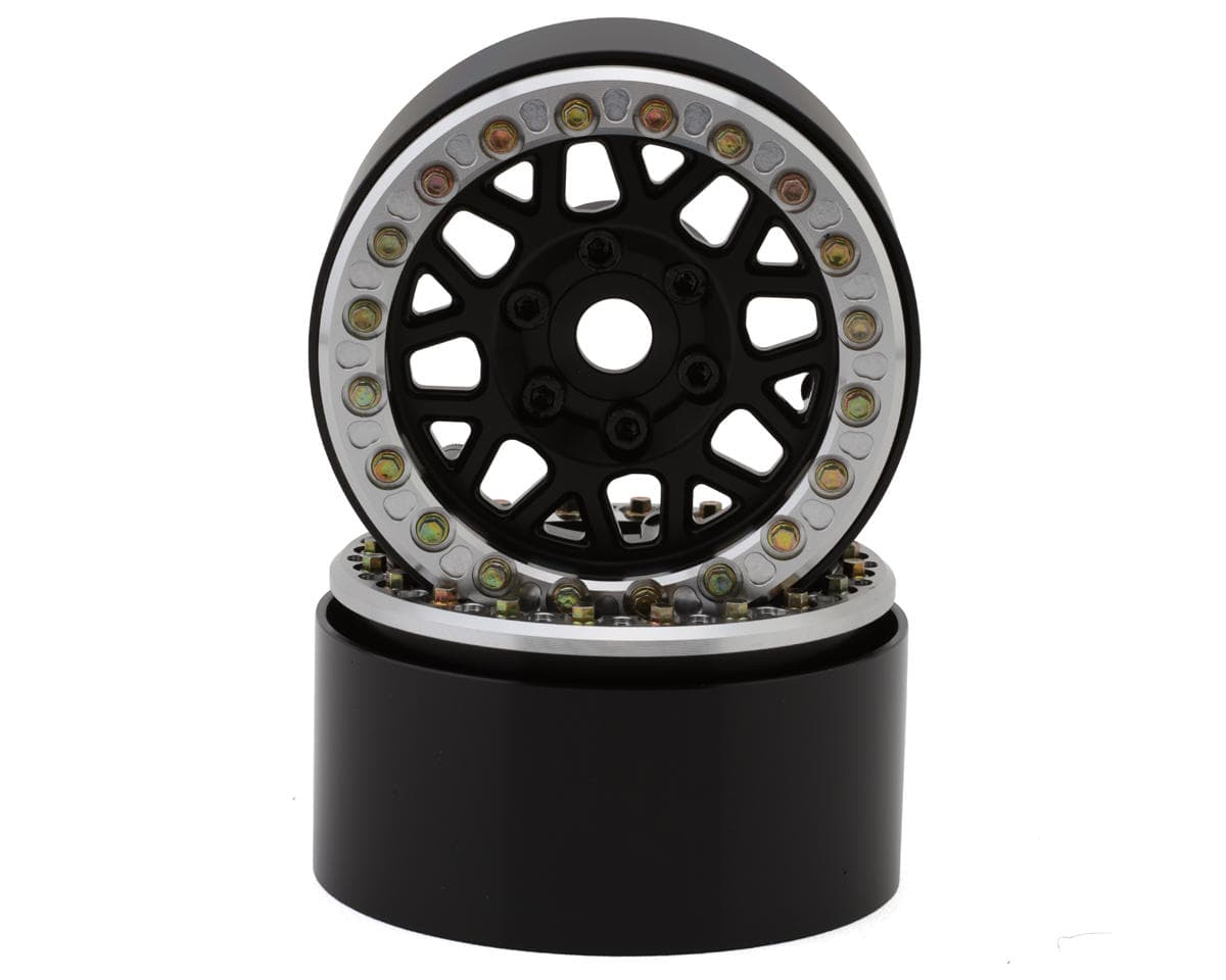 SSD RC 1.9” Slugger Beadlock Wheels (Black) (2) w/12mm Hex