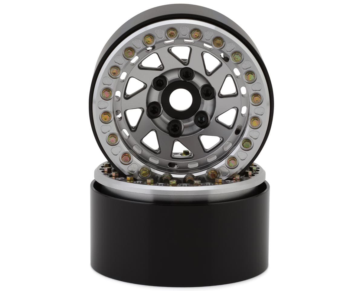 SSD RC 1.9” Bruiser Beadlock Wheels (Silver) (2) w/12mm Hex