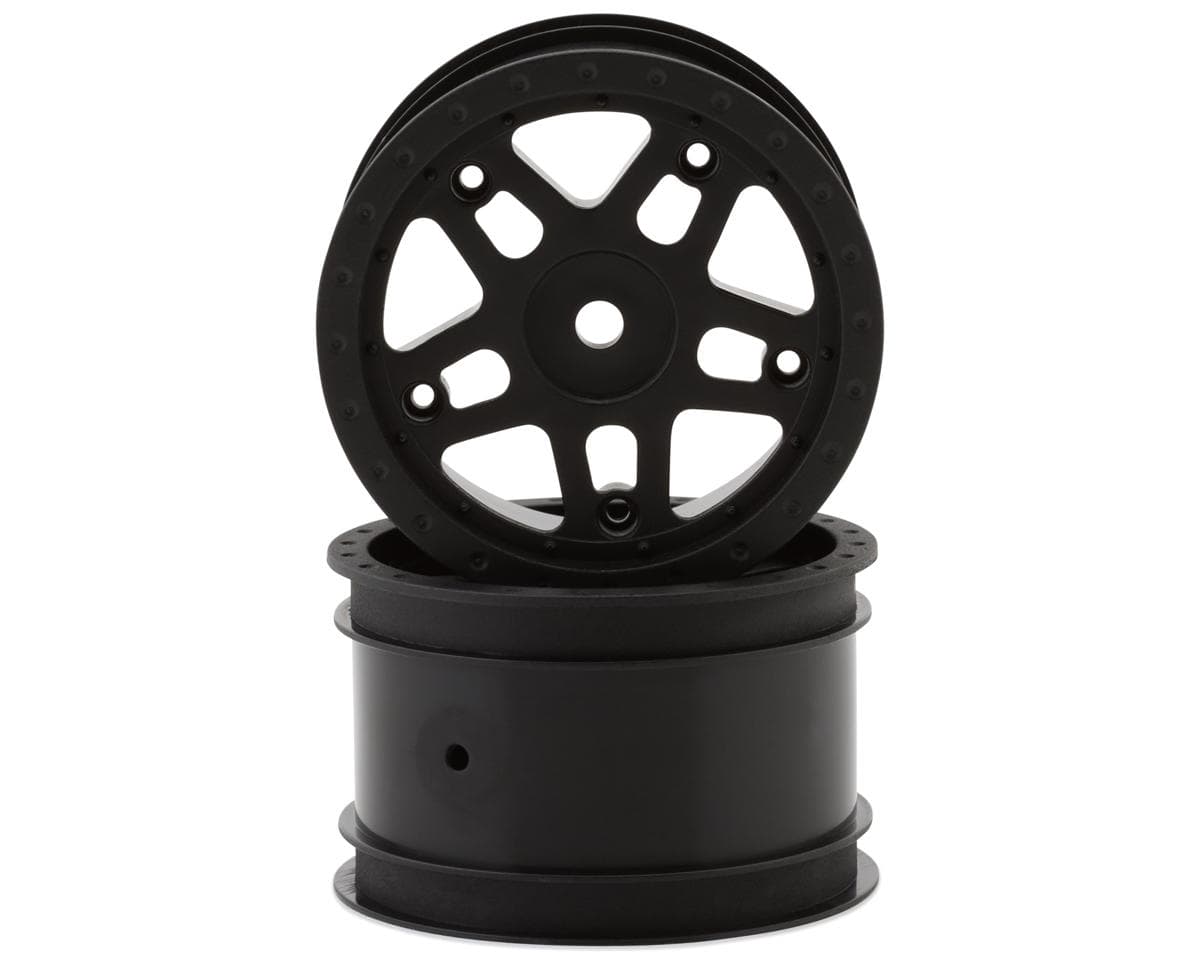 Whitz Racing Products 1/10 Whiplash Rear 2.2" Sprint Car Dirt Oval Wheels (Black) (2)