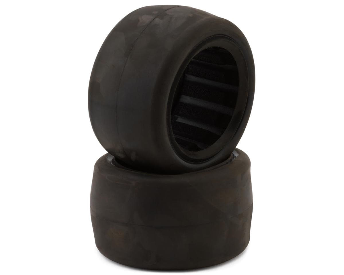 Raw Speed RC Slick Low Pro 2.2" 1/10 Rear Oval Tires (2) (Clay) w/Foam Inserts