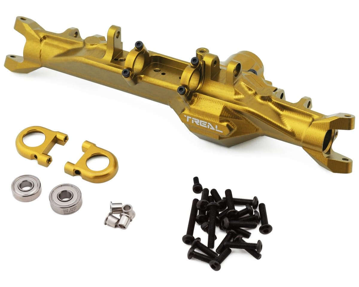 Treal Hobby Vanquish H10 Optic 7075 CNC-Machined Aluminum Front Axle Housing (Gold)