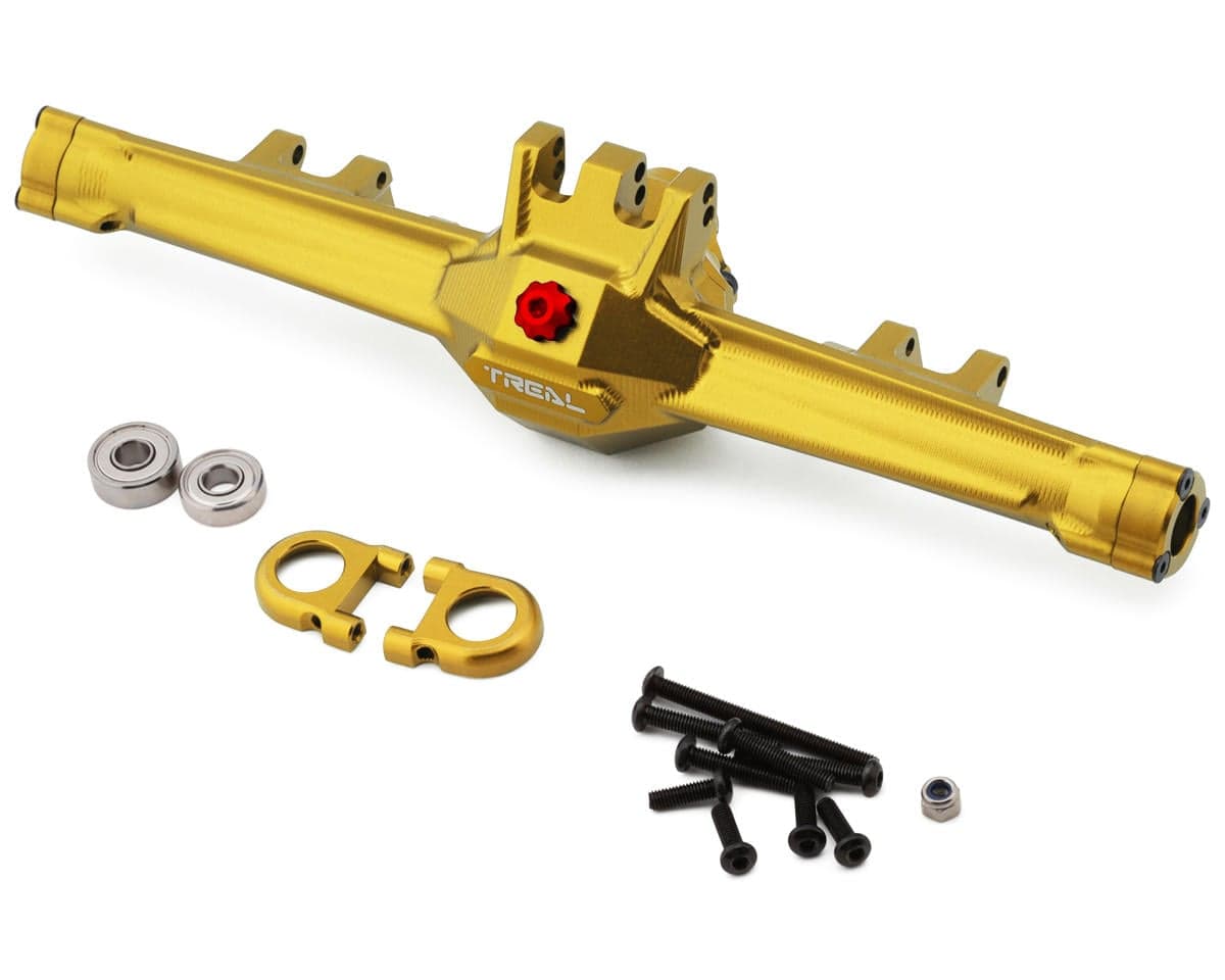Treal Hobby Vanquish H10 Optic 7075 CNC-Machined Aluminum Rear Axle Housing (Gold)