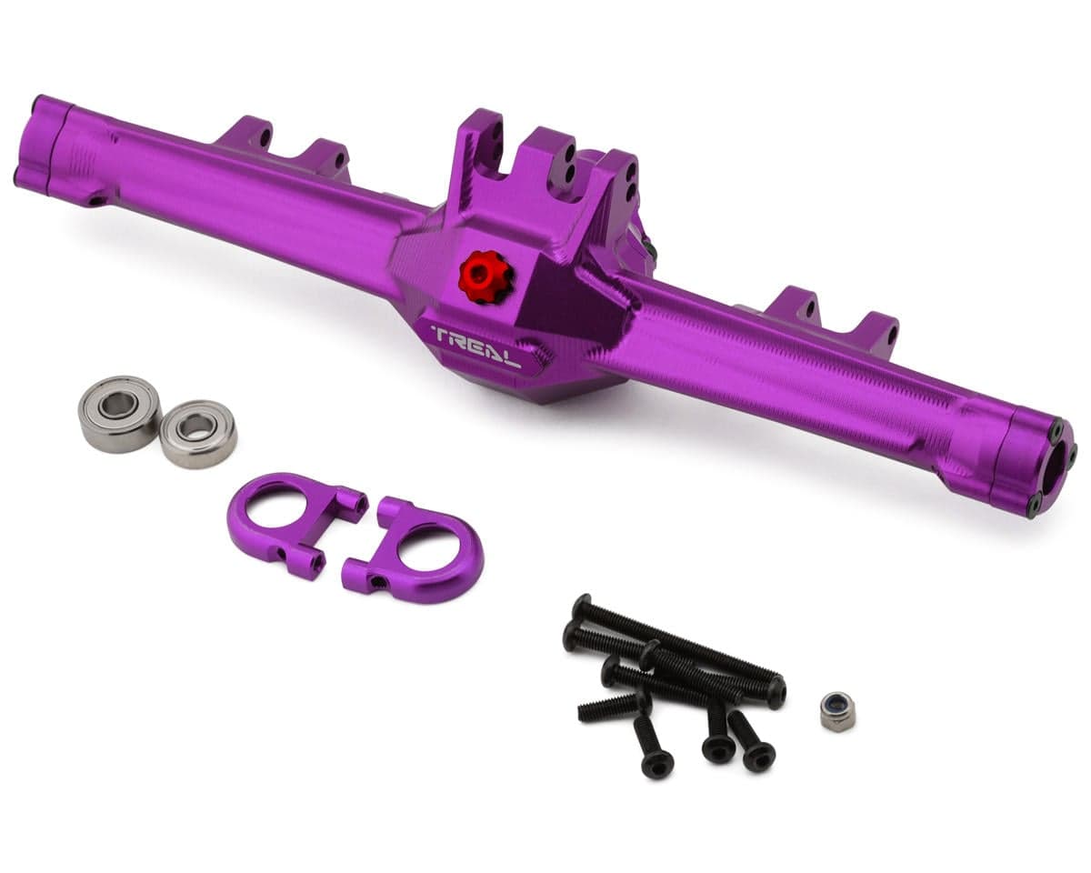 Treal Hobby Vanquish H10 Optic 7075 CNC-Machined Aluminum Rear Axle Housing (Purple)