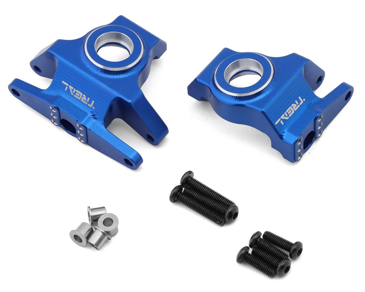 Treal Hobby Vanquish H10 Optic 7075 Aluminum Front Steering Knuckles (Blue) (2)