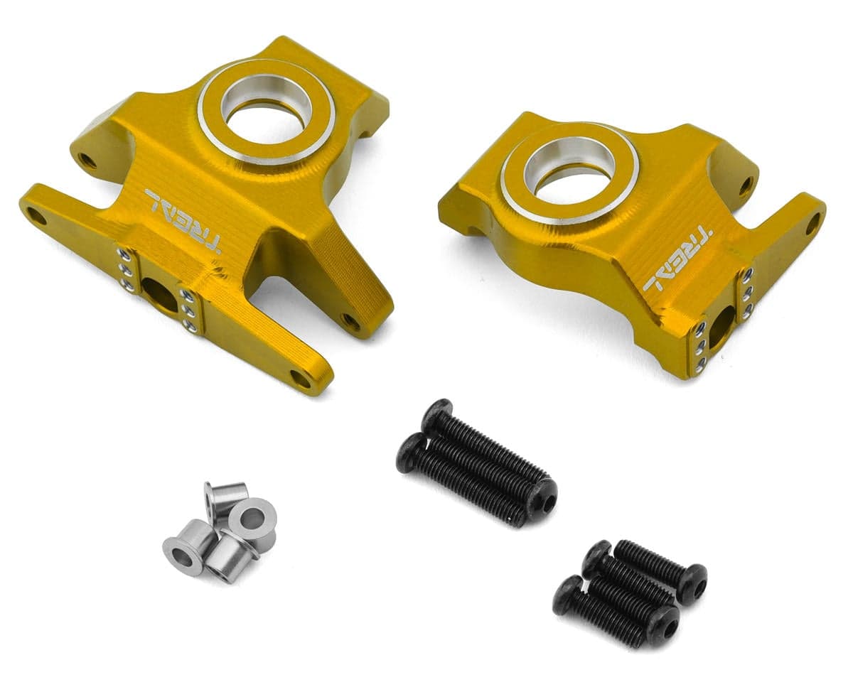 Treal Hobby Vanquish H10 Optic 7075 Aluminum Front Steering Knuckles (Gold) (2)