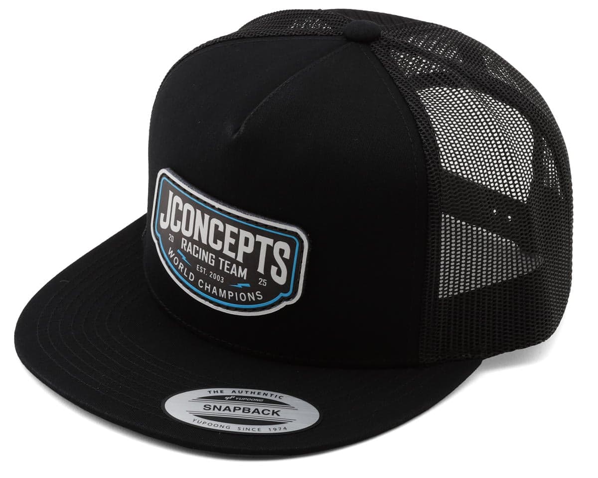JConcepts 2025 Snapback Flatbill Hat (Black) (One Size Fits Most)