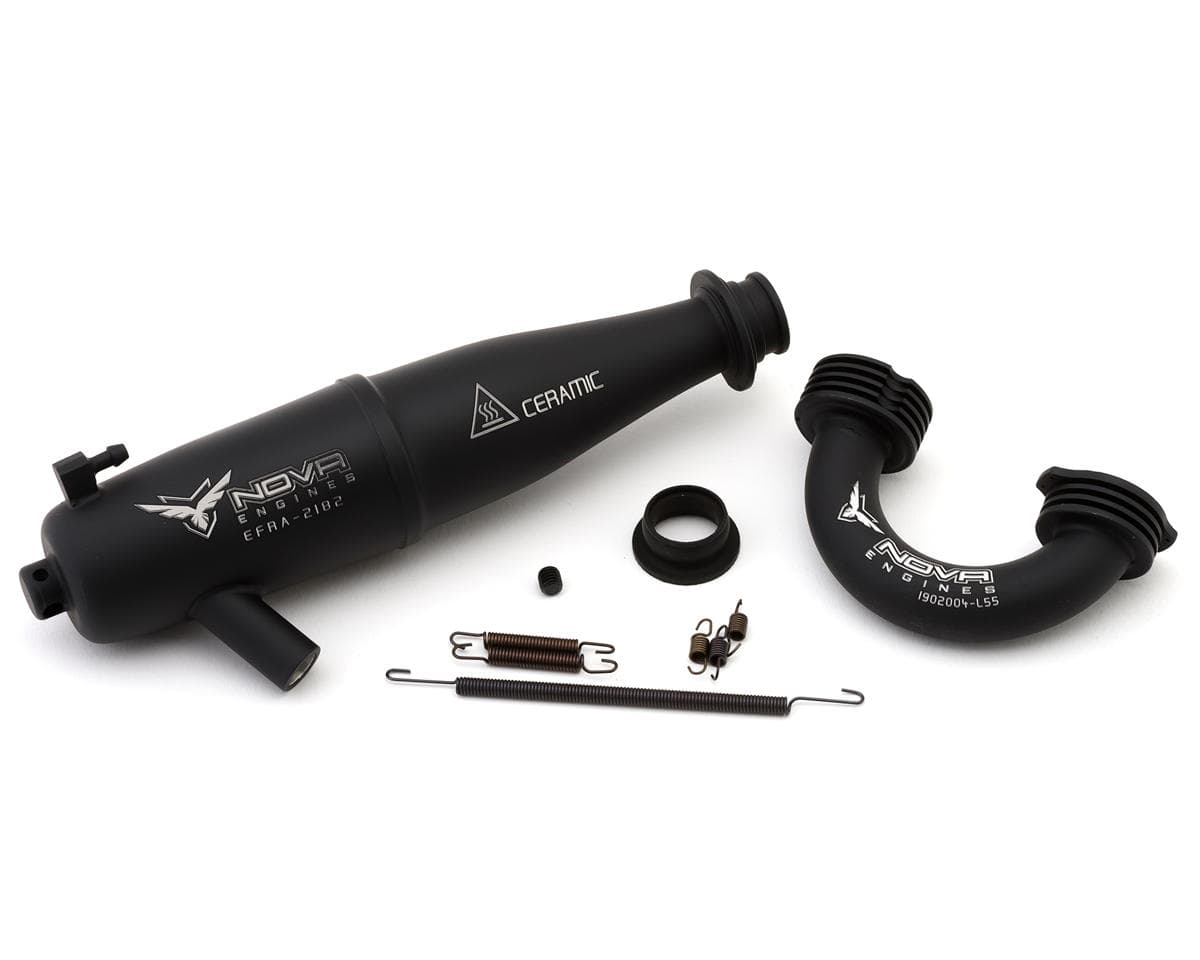 Nova Engines Kombo Off-Road Black Ceramic Coated Tuned Pipe w/Manifold (EFRA 2182) (55mm)