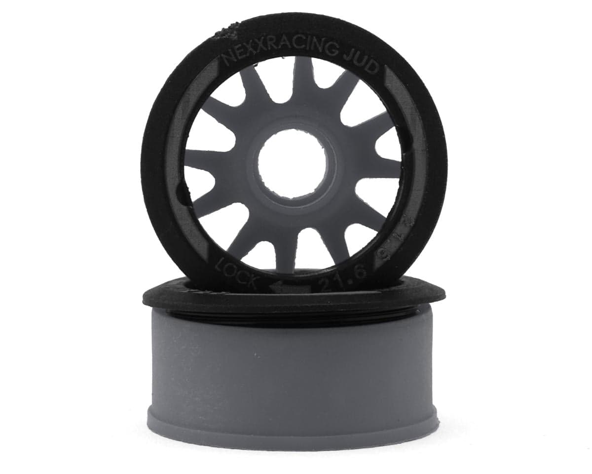NEXX Racing Mini-Z RWD "JUD" EVO Front Threaded Side-Wall Carbon Fiber Rims (-1mm Offset) (Grey) (2)