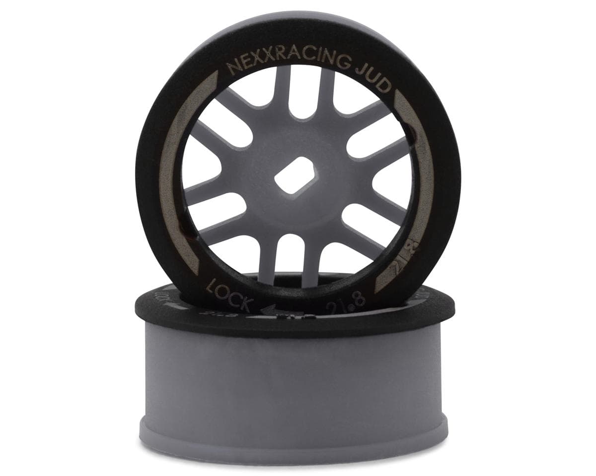 NEXX Racing Mini-Z AWD "JUD" EVO Front Threaded Side-Wall Carbon Fiber Rims (-1mm Offset) (Grey) (2)