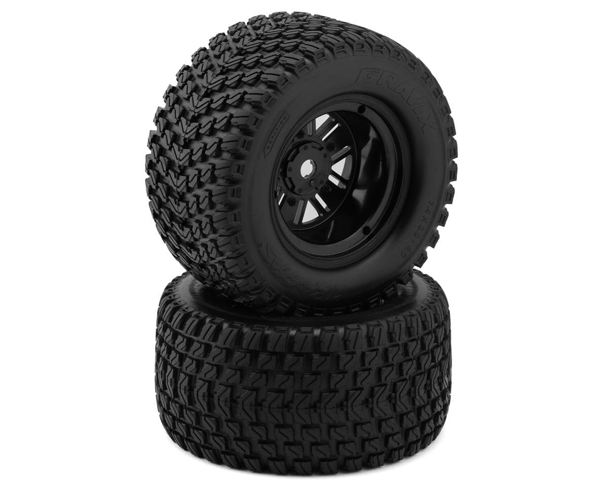 Traxxas Gravix Rear Pre-Mounted Tires w/Funco Wheels (Black) (2)