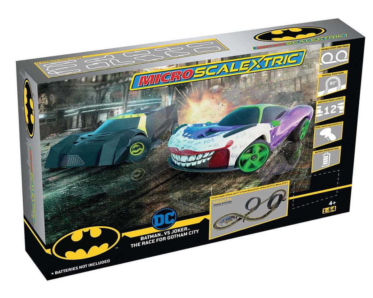 Scalextrics Micro Scalextric Batman vs Joker The Race For Gotham City - US w/Micro Batman™ & Joker™ Cars