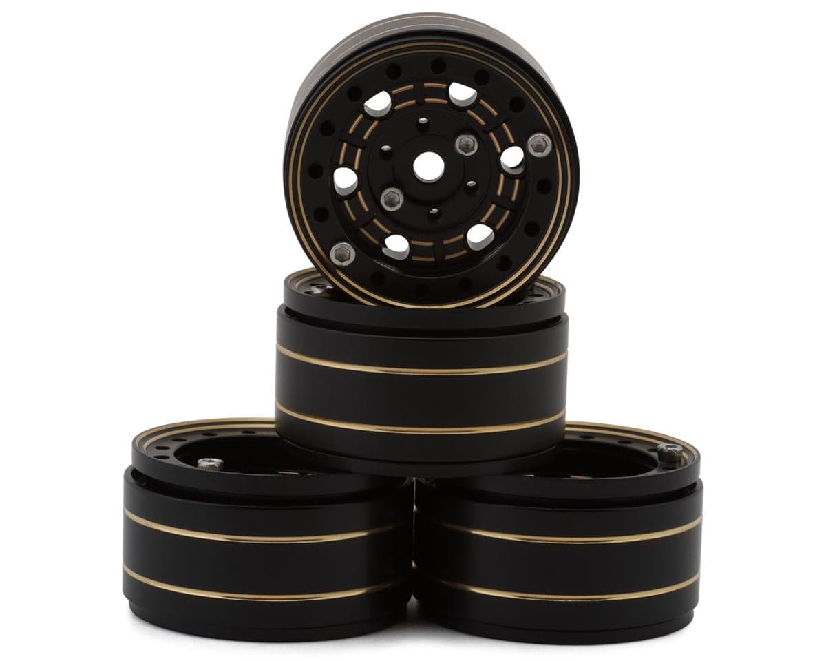 UDI RC Version "A" 6-Hole Brass Beadlock Wheels (Black) (4) (UCX24/UCX24 Pro)