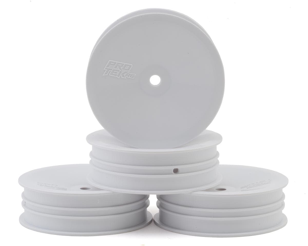 ProTek RC 2.2" "Narrow" Concave Front 2WD 1/10 Buggy Wheels (White) (4) (12mm Hex)