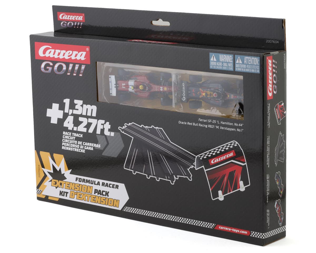 Carrera GO!!! 1/43 Formula Racer Straight Track Extension Set (4) w/Oracle Red Bull Racing RB21 & Ferrari SF-25 Formula 1 Slot Cars