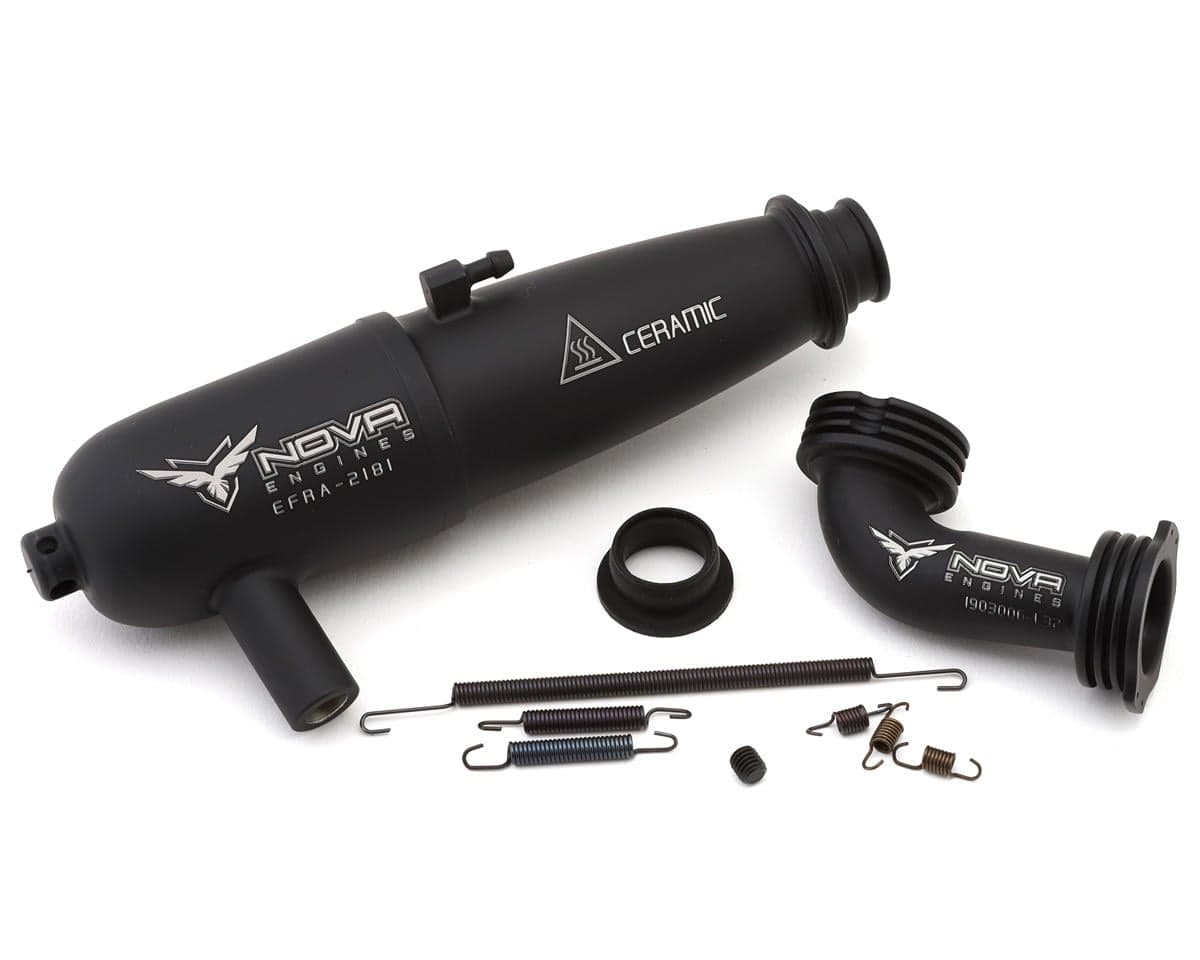 Nova Engines Kombo On-Road Black Ceramic Coated Tuned Pipe w/Manifold (EFRA 2181) (32mm 90°/90°)