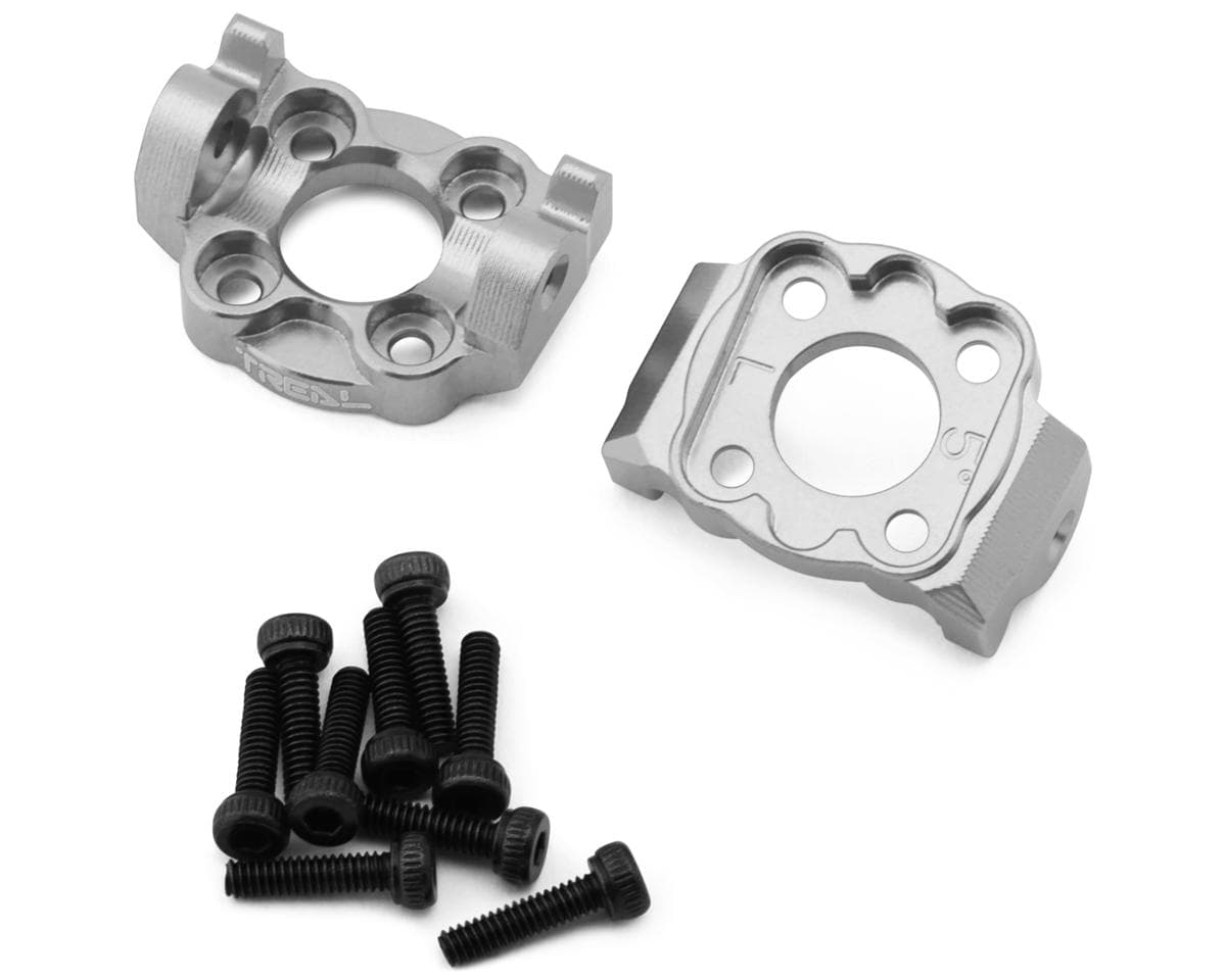 Treal Hobby Losi® Mini LMT Aluminum Front C-Hub Spindle Carriers (Silver) (2) (5°)