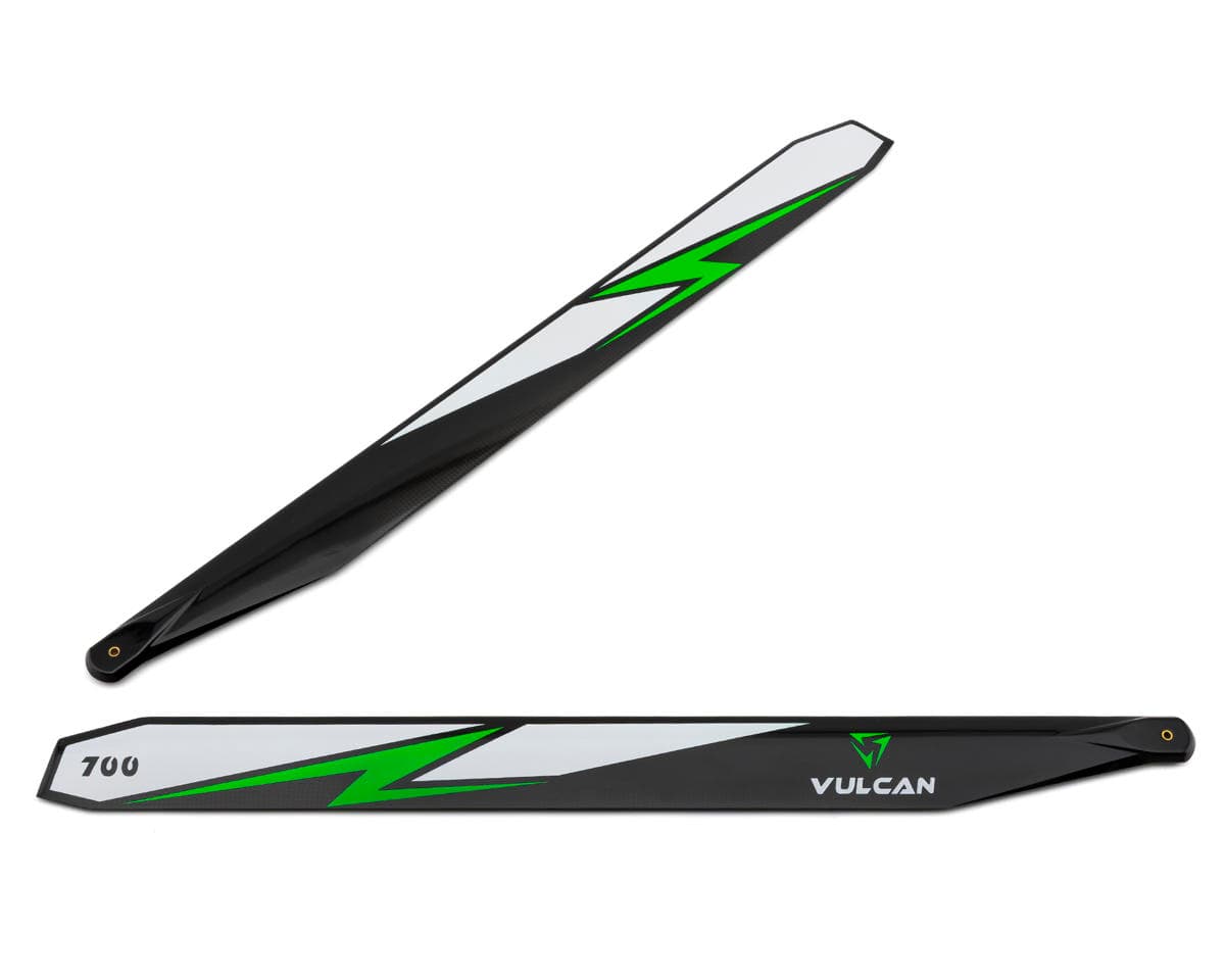 Vulcan Rotors 700mm Carbon Fiber Main Blade Combo Set (Green) w/105mm Tail Blades