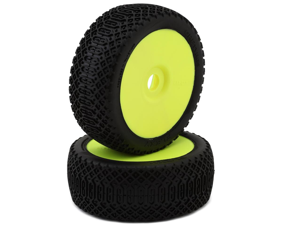 GRP Tires Flexy Pre-Mounted 1/8 Buggy Tires (Yellow) (2) (N25 - Super Soft)
