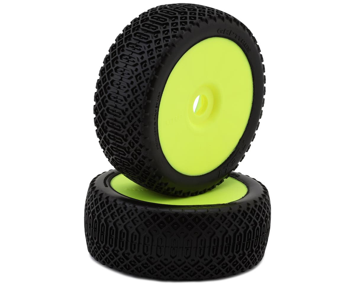GRP Tires Flexy Pre-Mounted 1/8 Buggy Tires (Yellow) (2) (S35 - Soft)