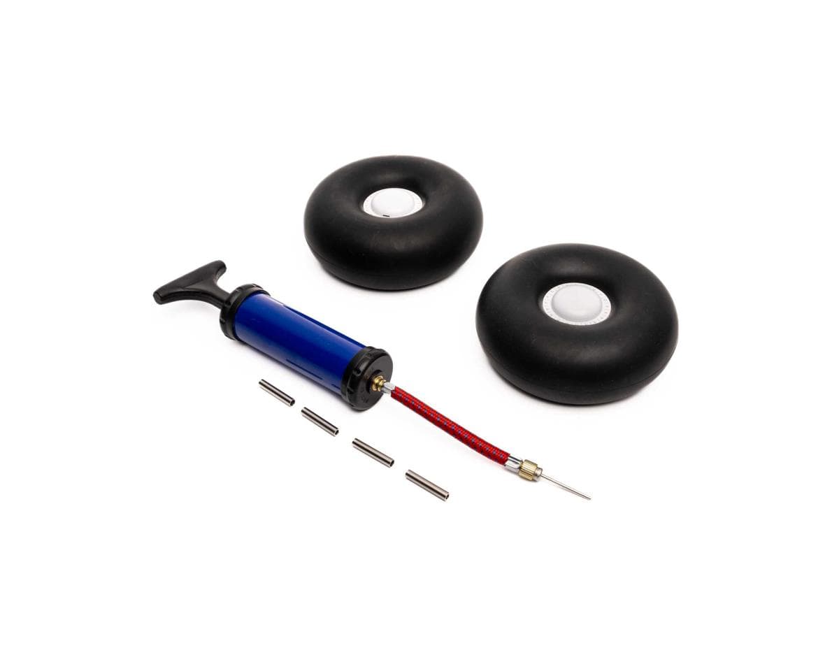 E-flite Inflatable Tundra Tire and Beadlock Wheel Set w/Pump, 5.5" (140mm)