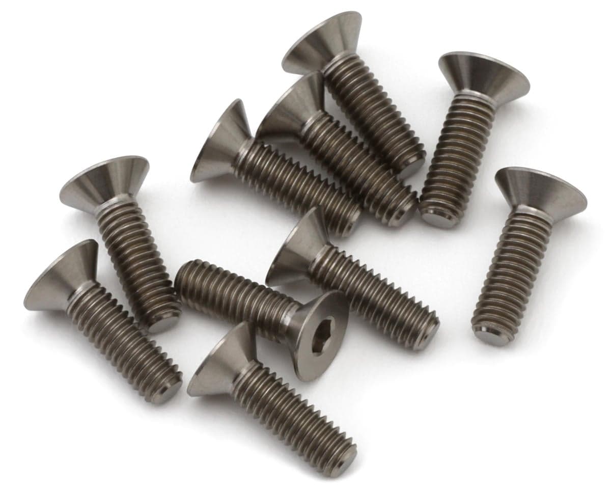 Hudy M3 Titanium Flat Head Screws (10) (3x10mm)
