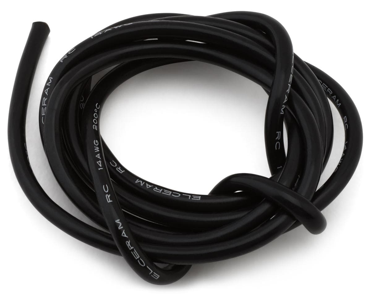Elceram Silicone Wire (Black) (1 Meter) (14AWG)