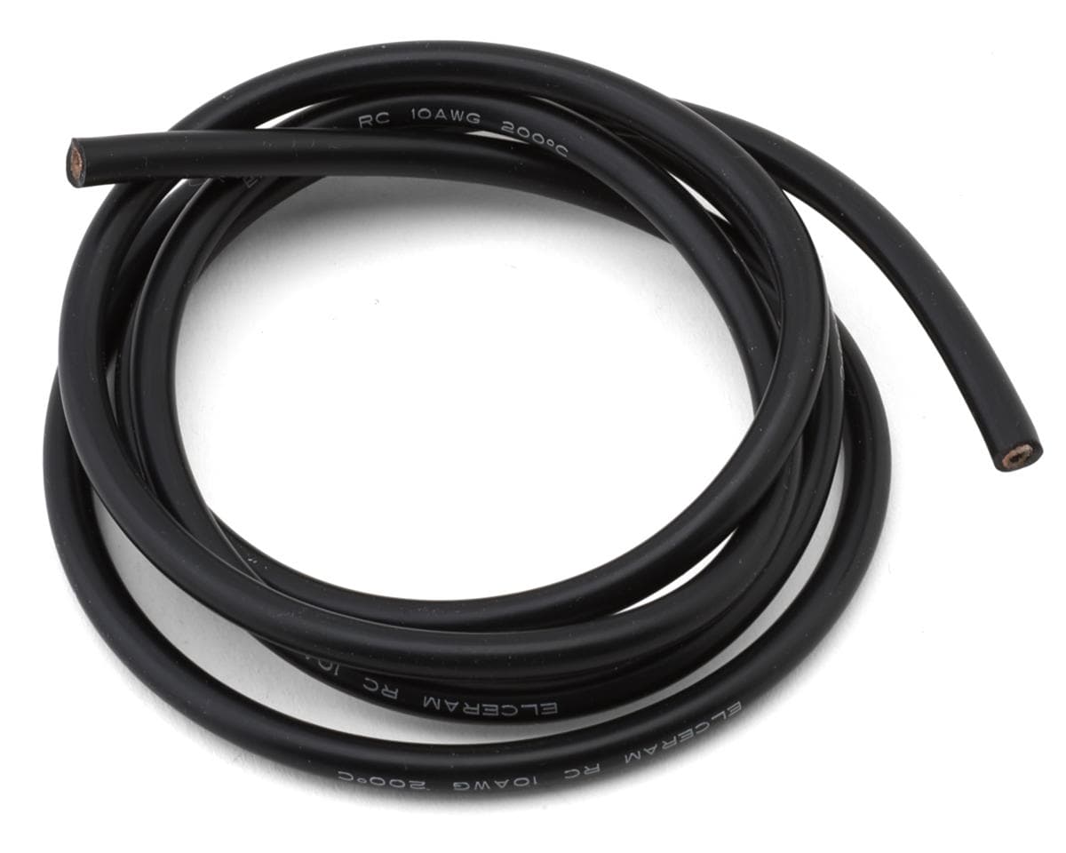Elceram Silicone Wire (Black) (1 Meter) (10AWG)