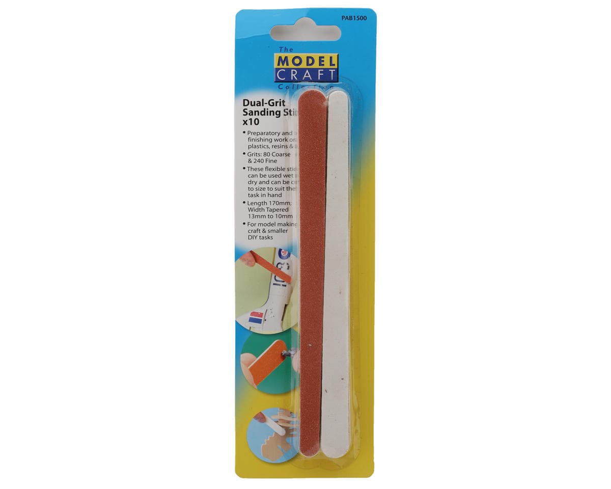 Shesto Limited Modelcraft Collection Dual-Grit Sanding Sticks Set (10) (80/240 Grit)