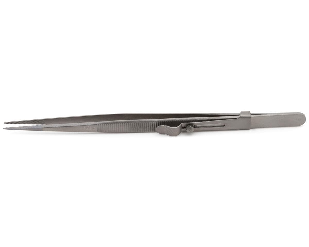 Shesto Limited Modelcraft Collection Stainless Steel Fine Serrated Locking Tweezers