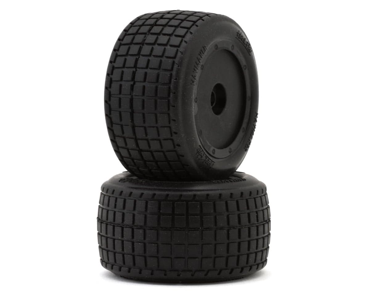 HackFab Losi Mini B/T 2.0 Haymaker Rear Pre-Mounted Mini Oval Tires (Soft) (Black) (2)