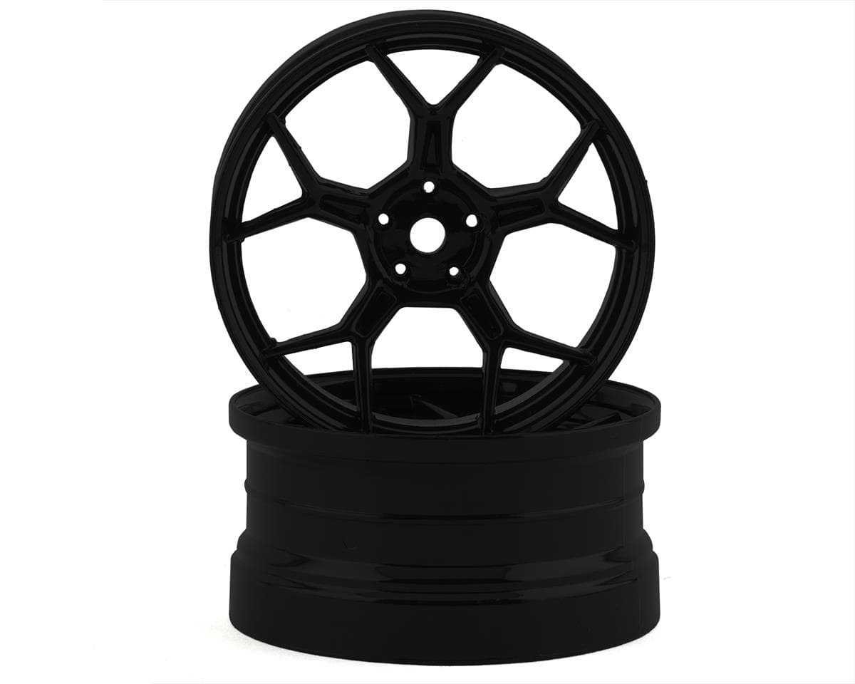DS Racing Feathery Split Spoke Drift Wheels (Matte Black) (2) (6mm Offset) w/12mm Hex