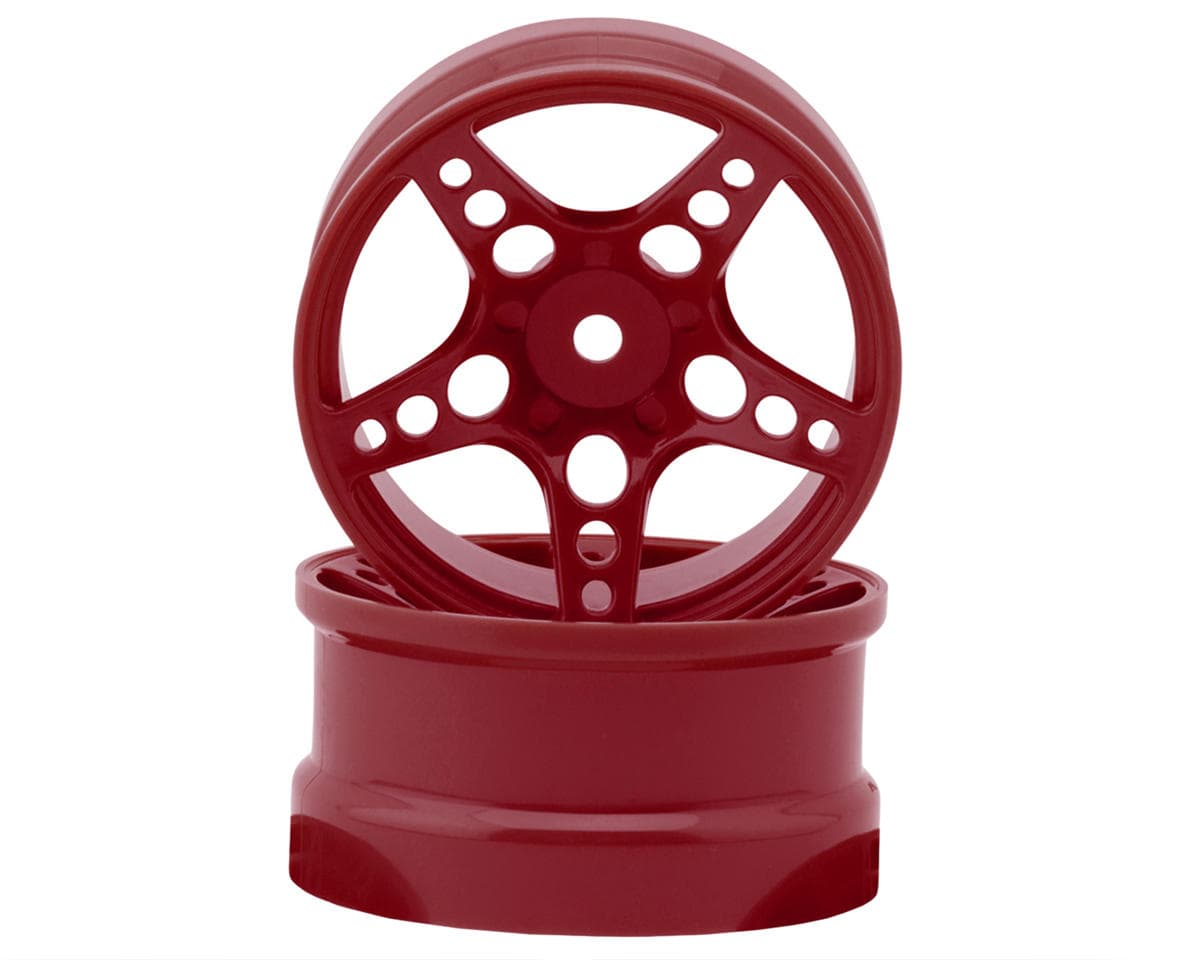 24K RC Technology 1/10 R-Fighter Drift Wheels (Red) (2) (6mm Offset) w/12mm Hex
