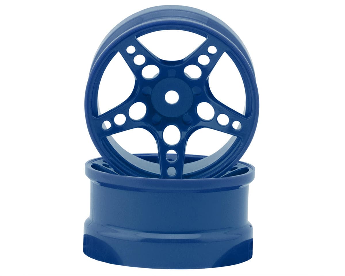 24K RC Technology 1/10 R-Fighter Drift Wheels (Blue) (2) (6mm Offset) w/12mm Hex