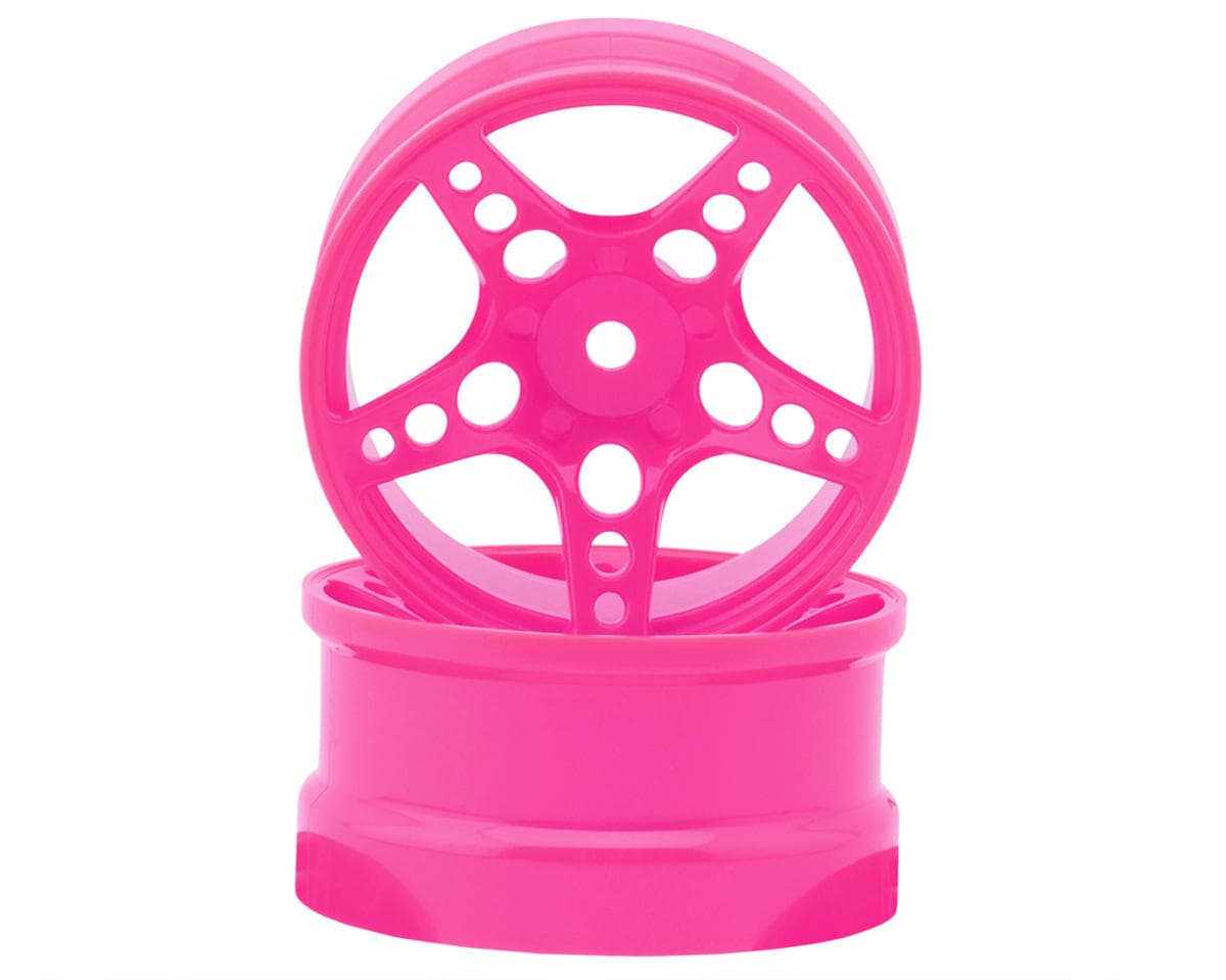24K RC Technology 1/10 R-Fighter Drift Wheels (Pink) (2) (8mm Offset) w/12mm Hex