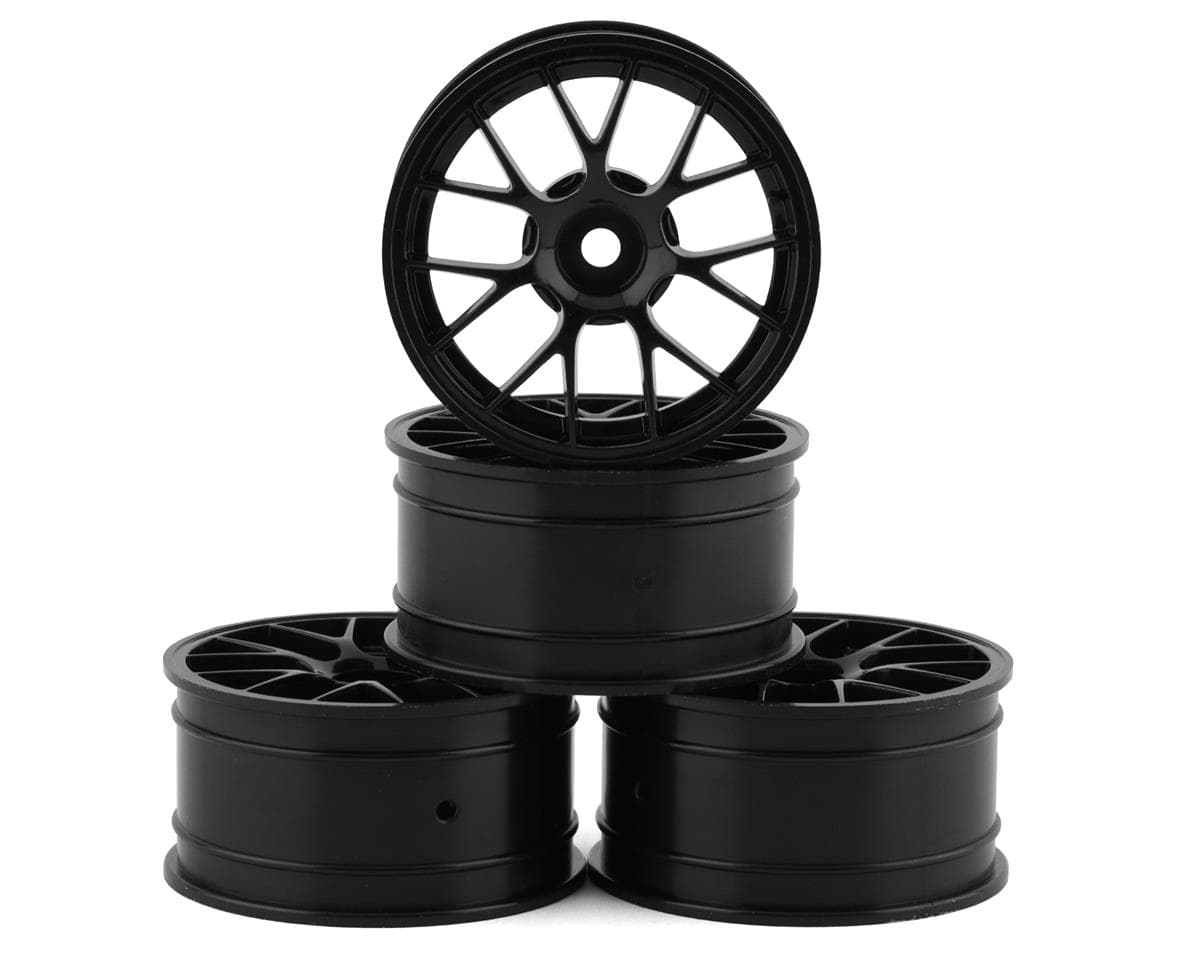 MST M Black RE Touring Car Wheels (24.5mm) (4) (1mm Offset)