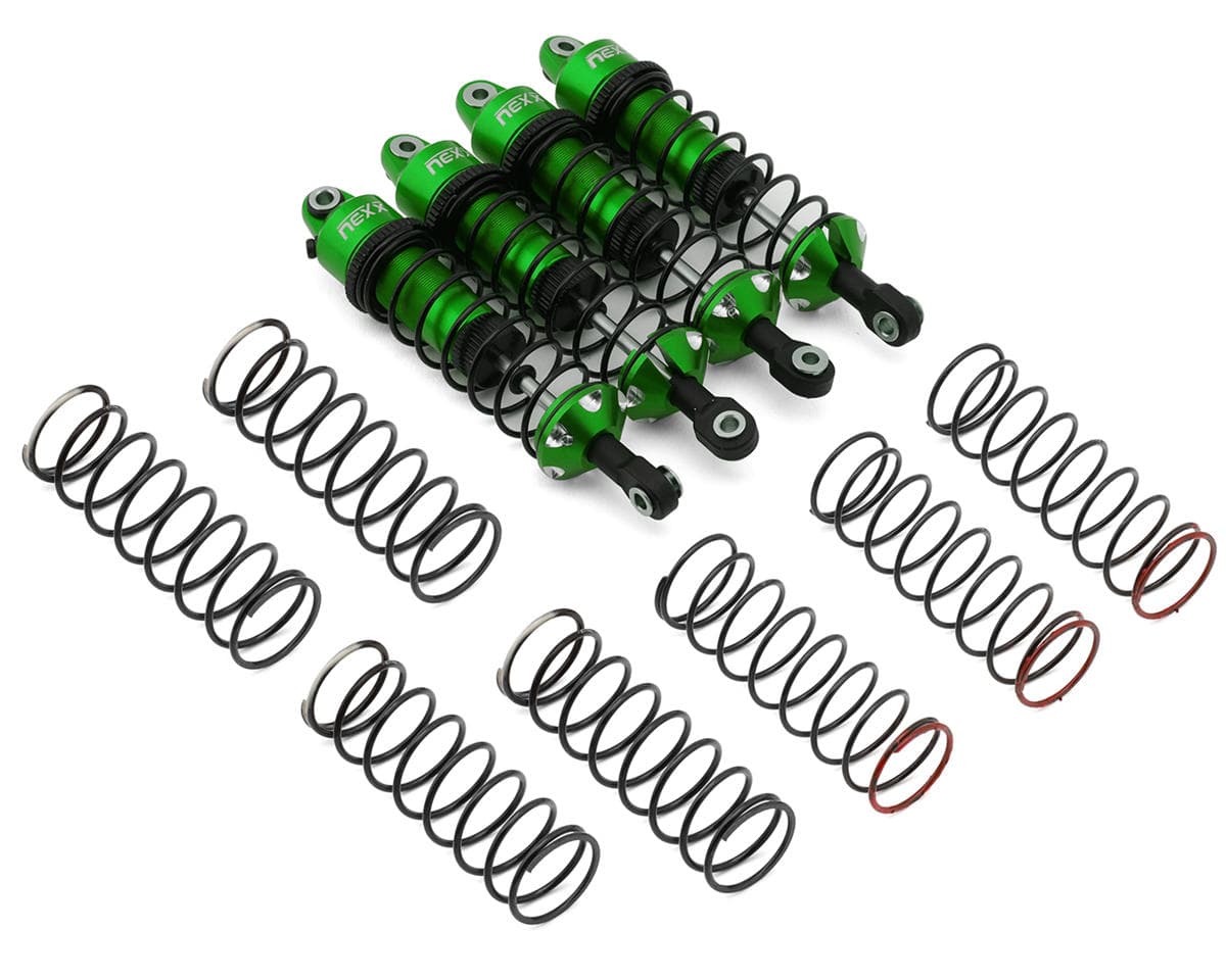 NEXX Racing Aluminum Threaded Oil-Filled Shocks for Traxxas® 4x4 Mini Maxx® (Green) (4)