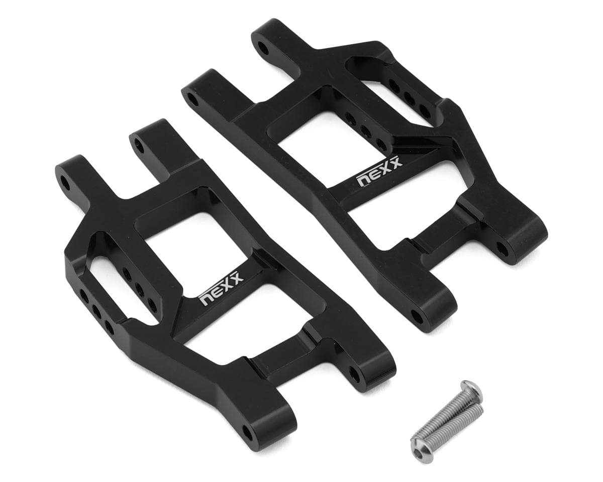NEXX Racing Aluminum Front Lower Suspension Arms for Traxxas® Mini Maxx® (Black) (2)