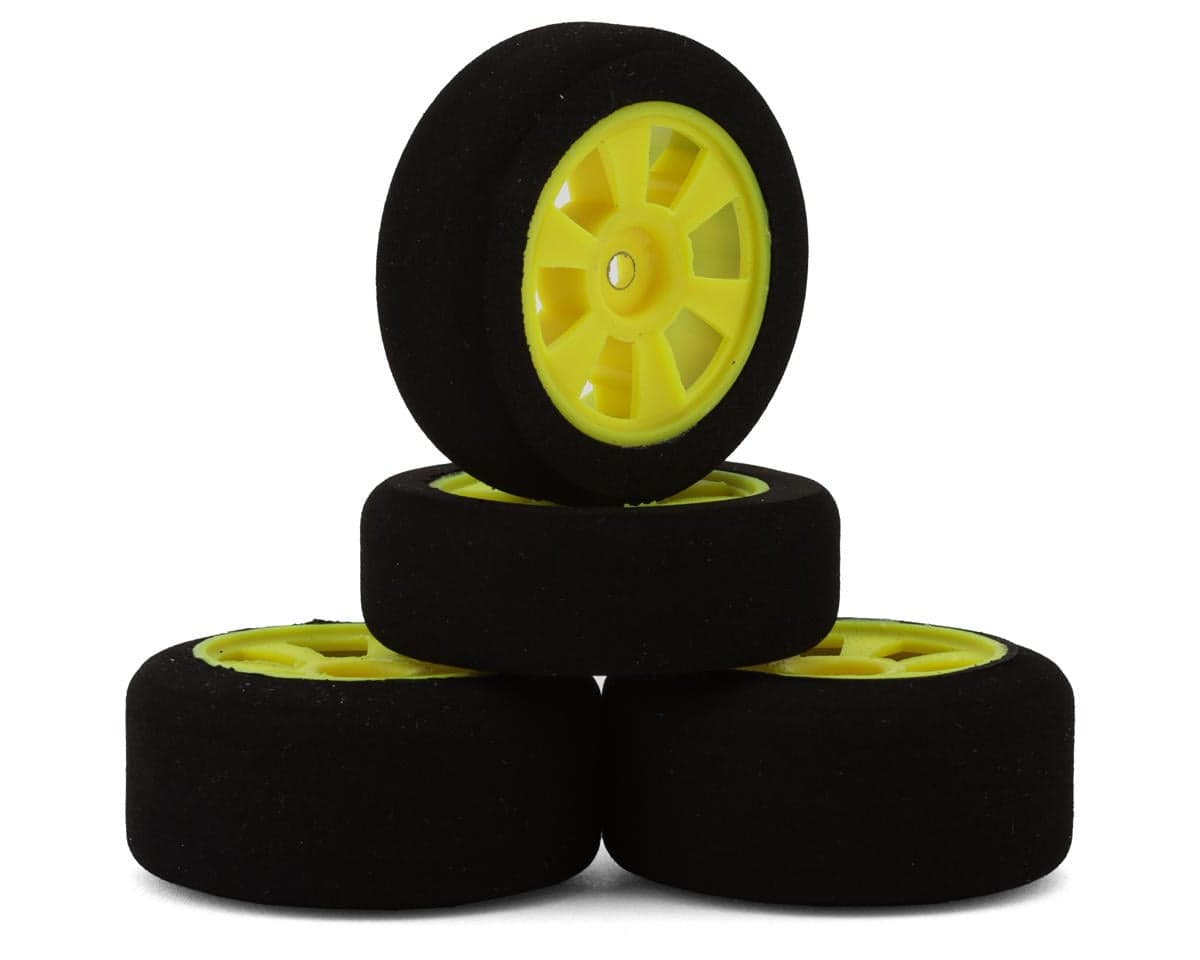 NEXX Racing Losi® Micro-B Pre-Mounted Foam Tires w/Spoked Wheels (Yellow) (4)