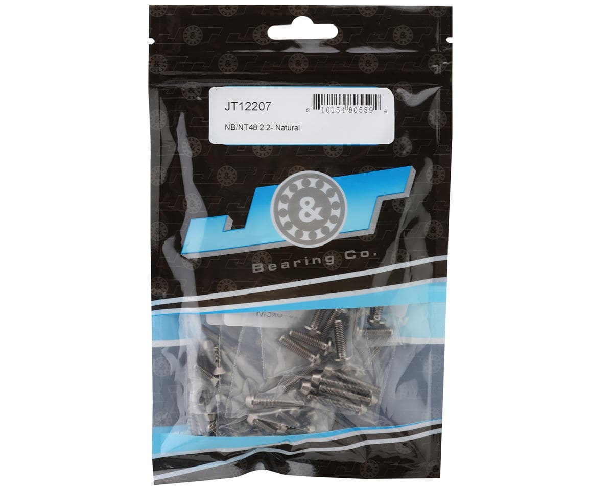 J&T Bearing Co. Tekno NB/NT48 2.2 Flat Top Upper Titanium Screw Kit (Natural)