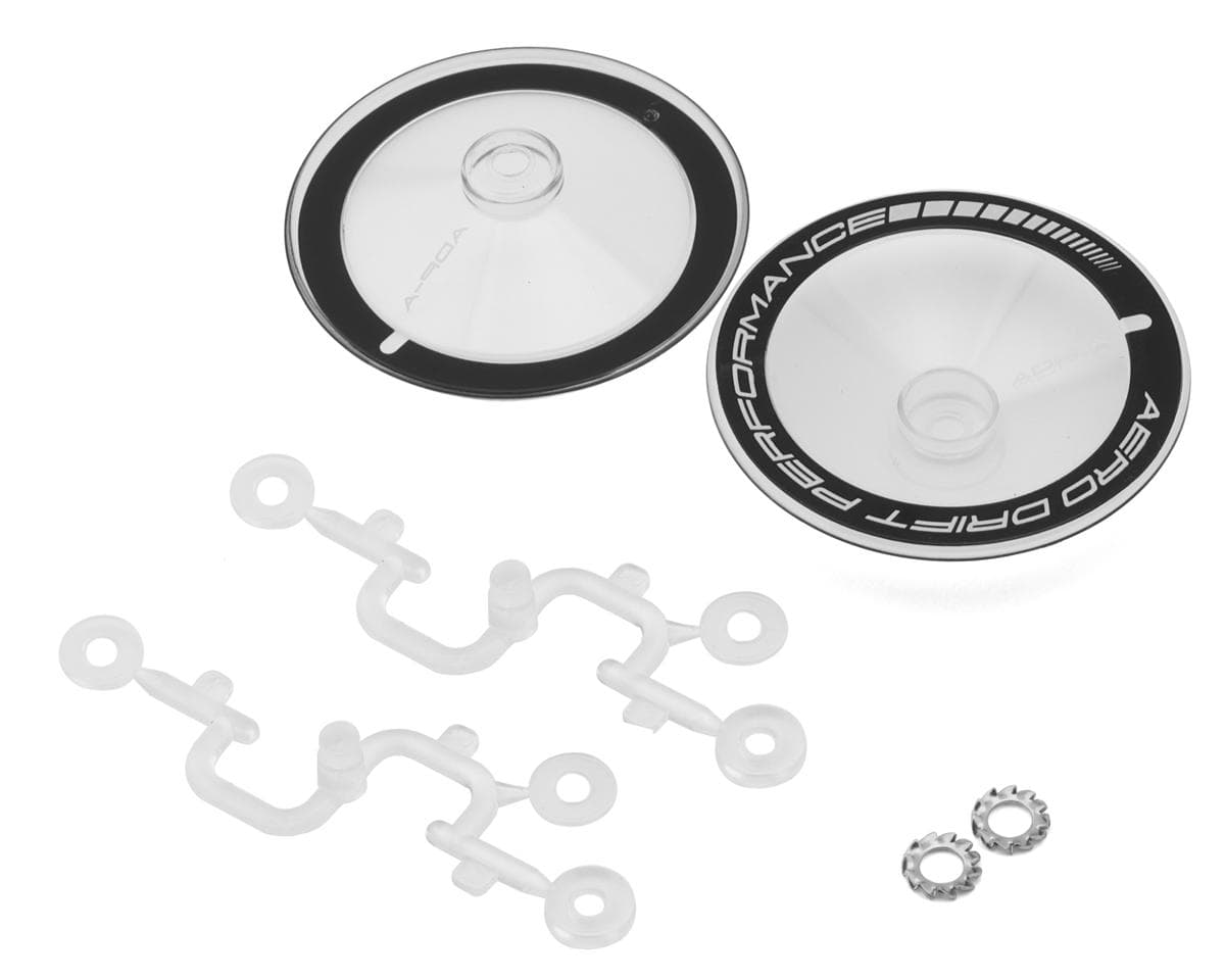 DS Racing Sloped Aero Drift Wheel Covers (Clear/Black) (2) (Drift Element Wheels)