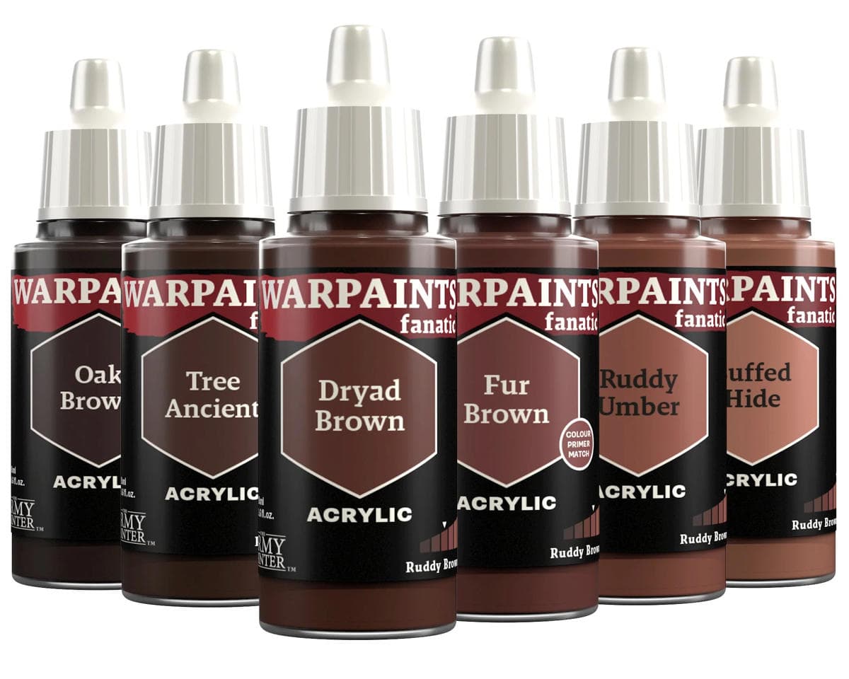 Army Painter Warpaints Fanatic Flexible Triad PLUS+ Acrylic Hobby Paint Set (Ruddy Browns) (6) (18m Each)