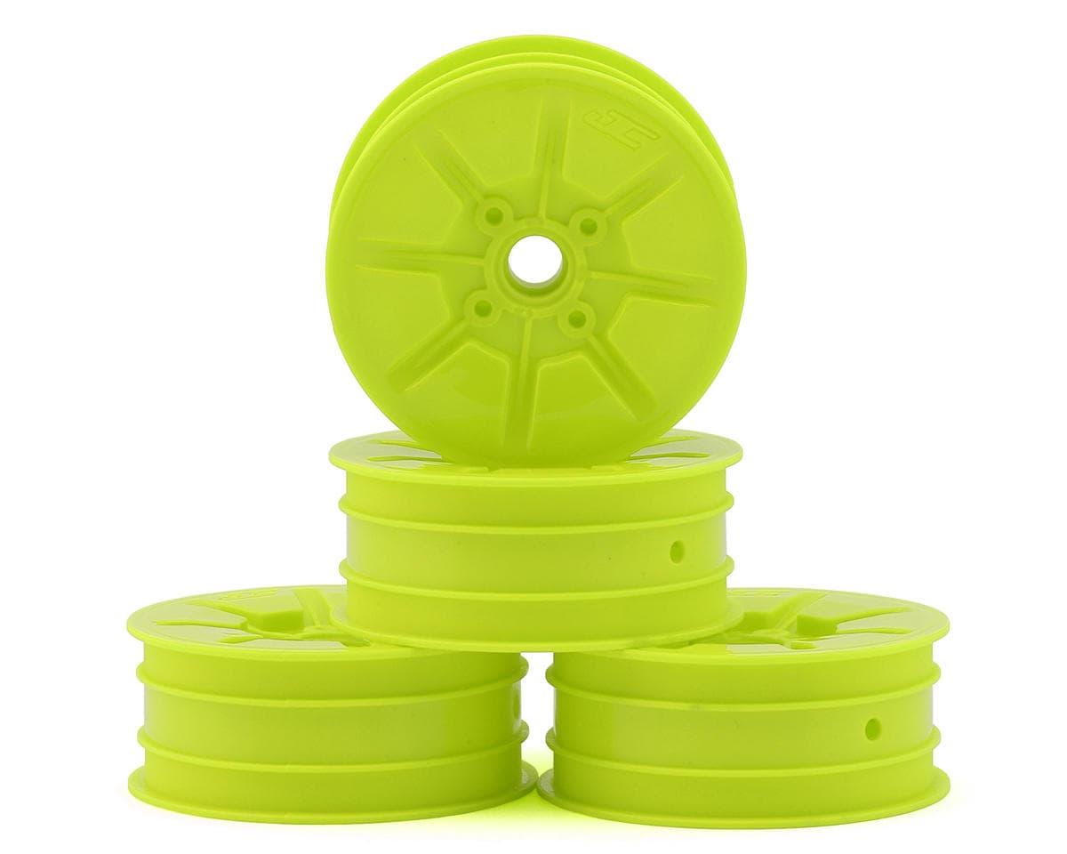 JConcepts RC10 Pioneer 2.2 Bearing Front Wheels (Yellow) (4)